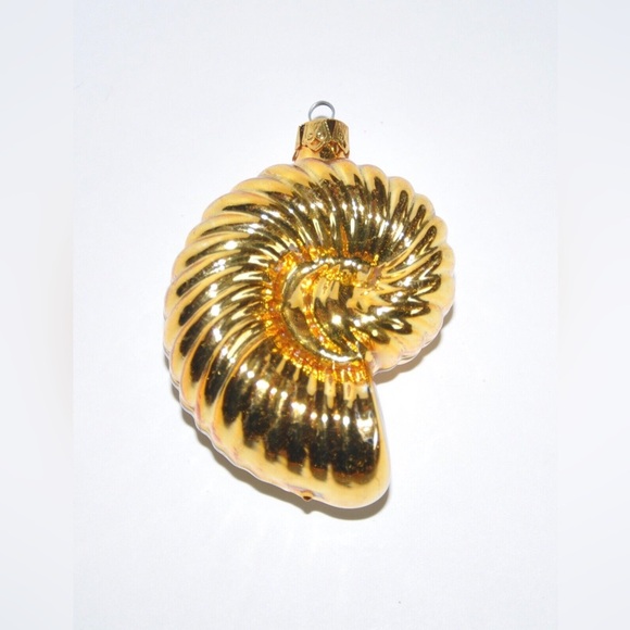 Christopher Radko Early 1988 “Medium Nautilus” Christmas Ornament Seashell Gold - Picture 1 of 4